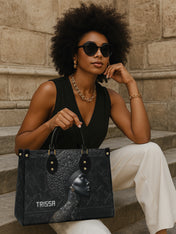 Crowned In Onyx Premium Leather Handbag