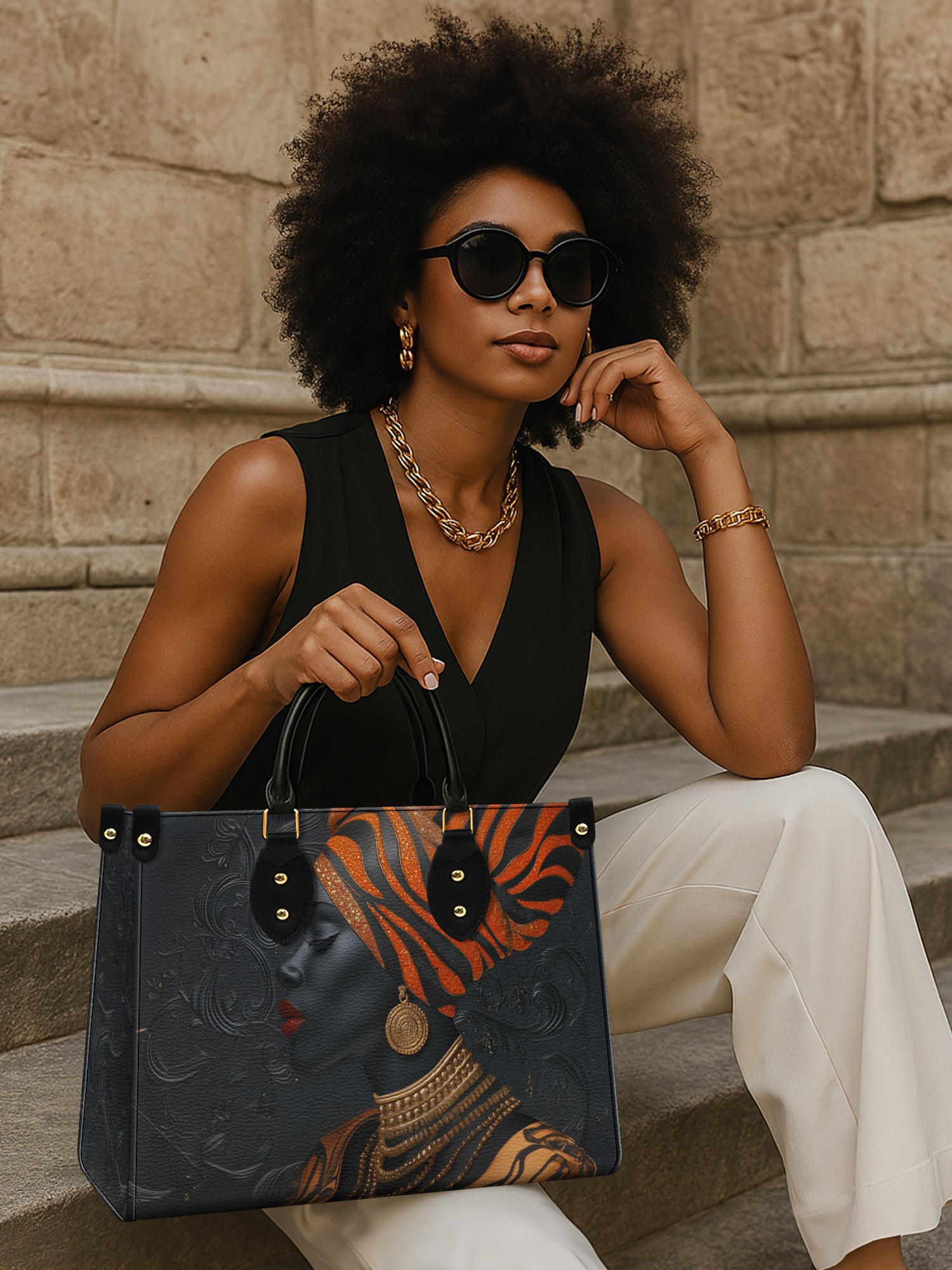 Adinkra Essence Premium Leather Handbag QR0XD456