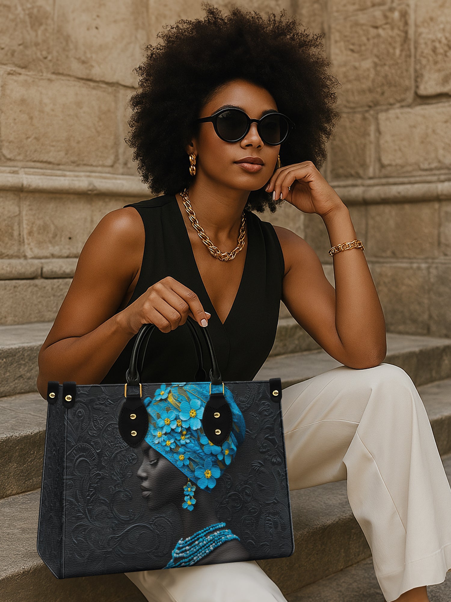 Myosotis Blossom Diva Premium Leather Handbag QR0XD335