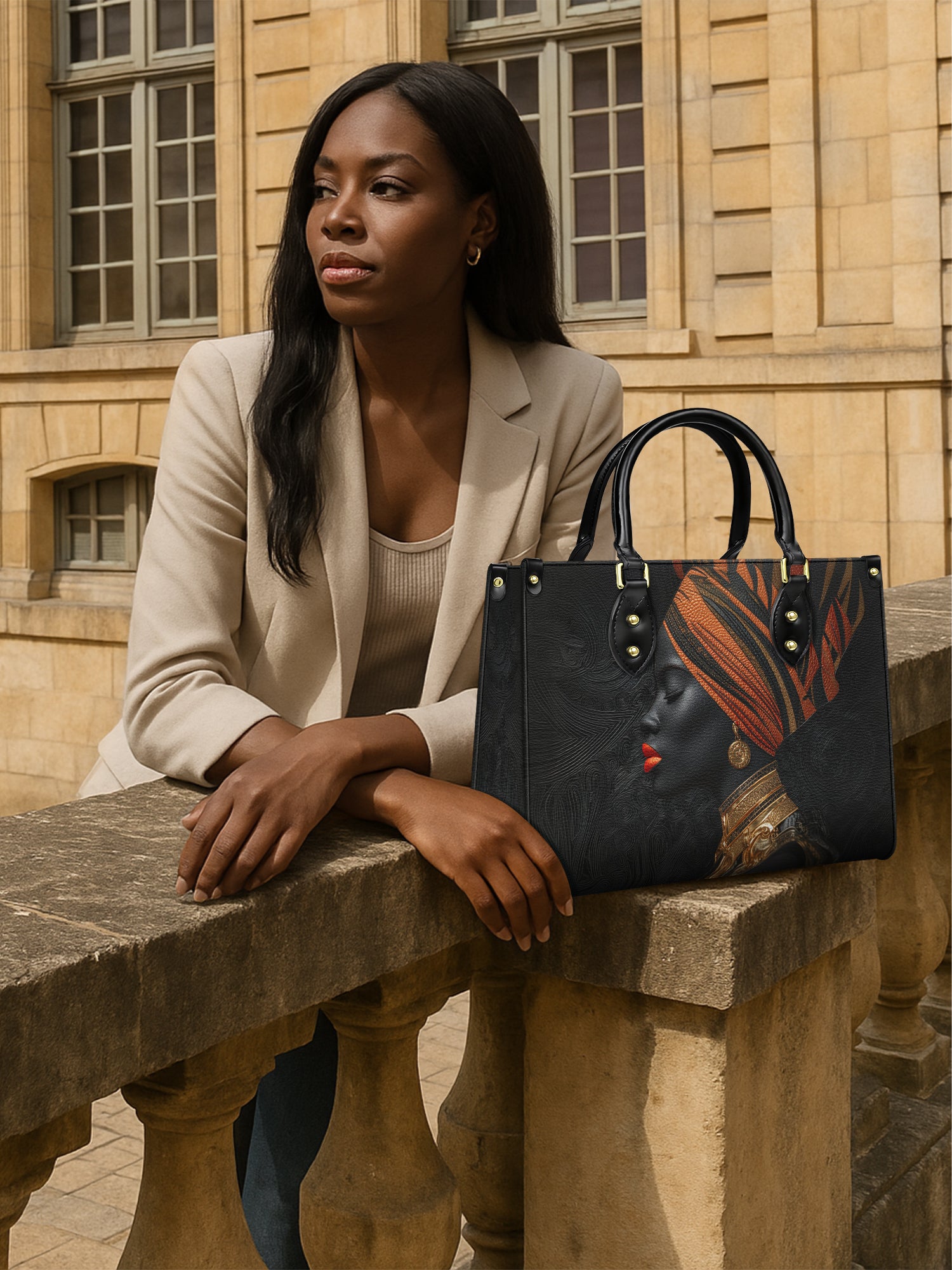 Ancestral Proud Premium Leather Handbag QR0XD457