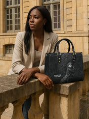 Crowned In Onyx Premium Leather Handbag