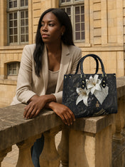 Ivory Lily Goddess Premium Leather Handbag QR0XD334