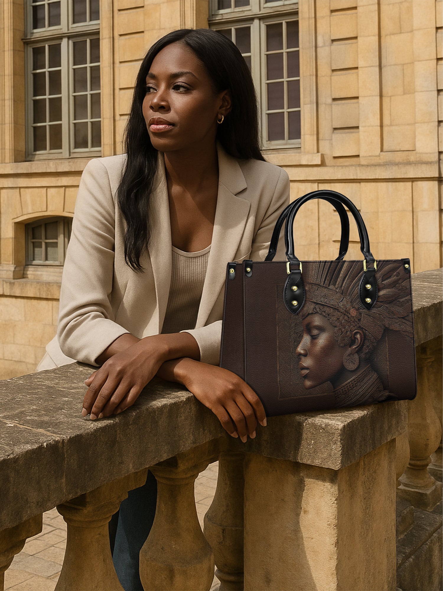 Back To Africa Premium Leather Handbag QR0XD411