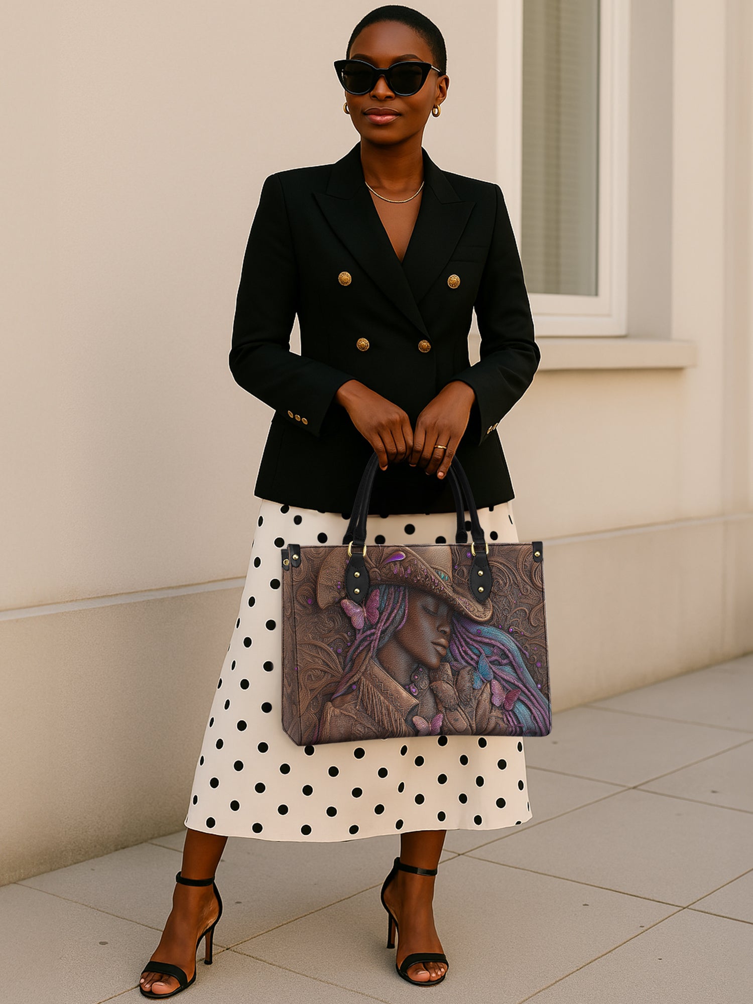 Purple Crown Premium Leather Handbag QR0TD227