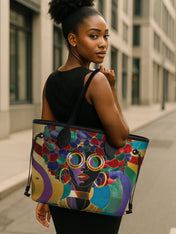 Afro Luxe Spiral Classic Shopper Tote QR0XD413