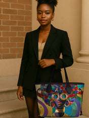 Afro Luxe Spiral Classic Shopper Tote QR0XD413