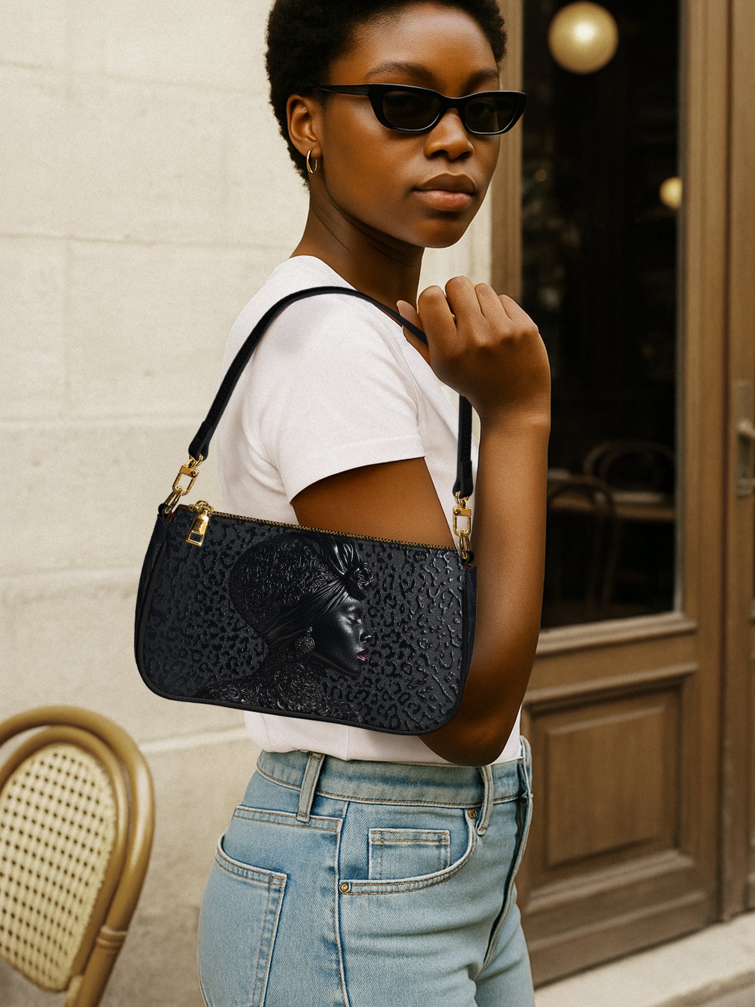 AfroGloss Leopard Classic Zip Pochette QR0XD475