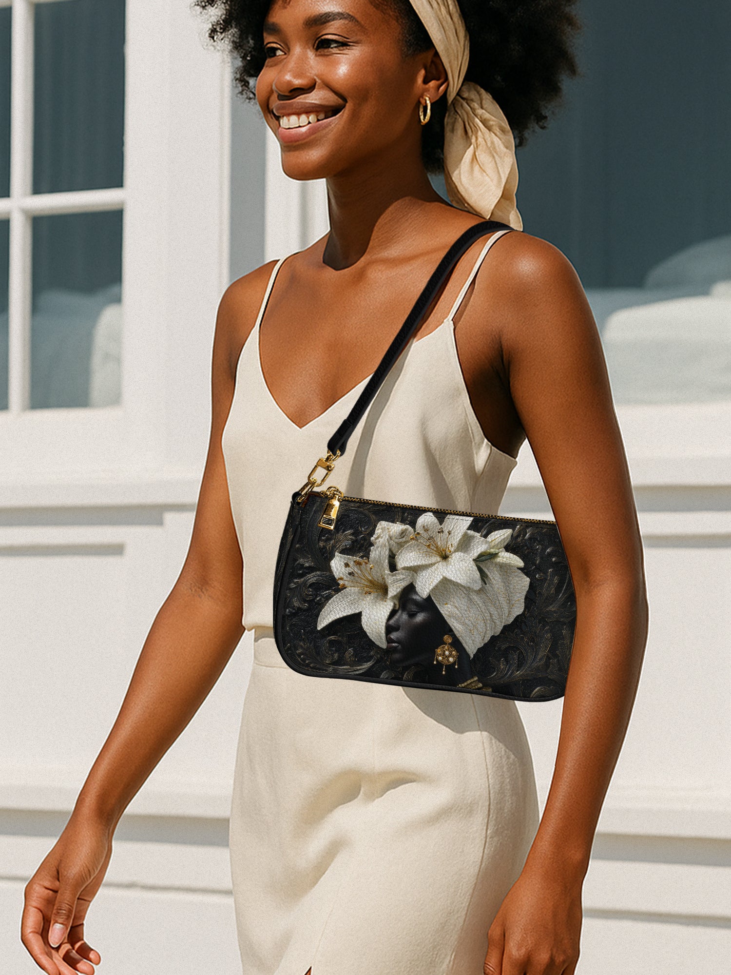 Ivory Lily Goddess Classic Zip Pochette QR0XD342