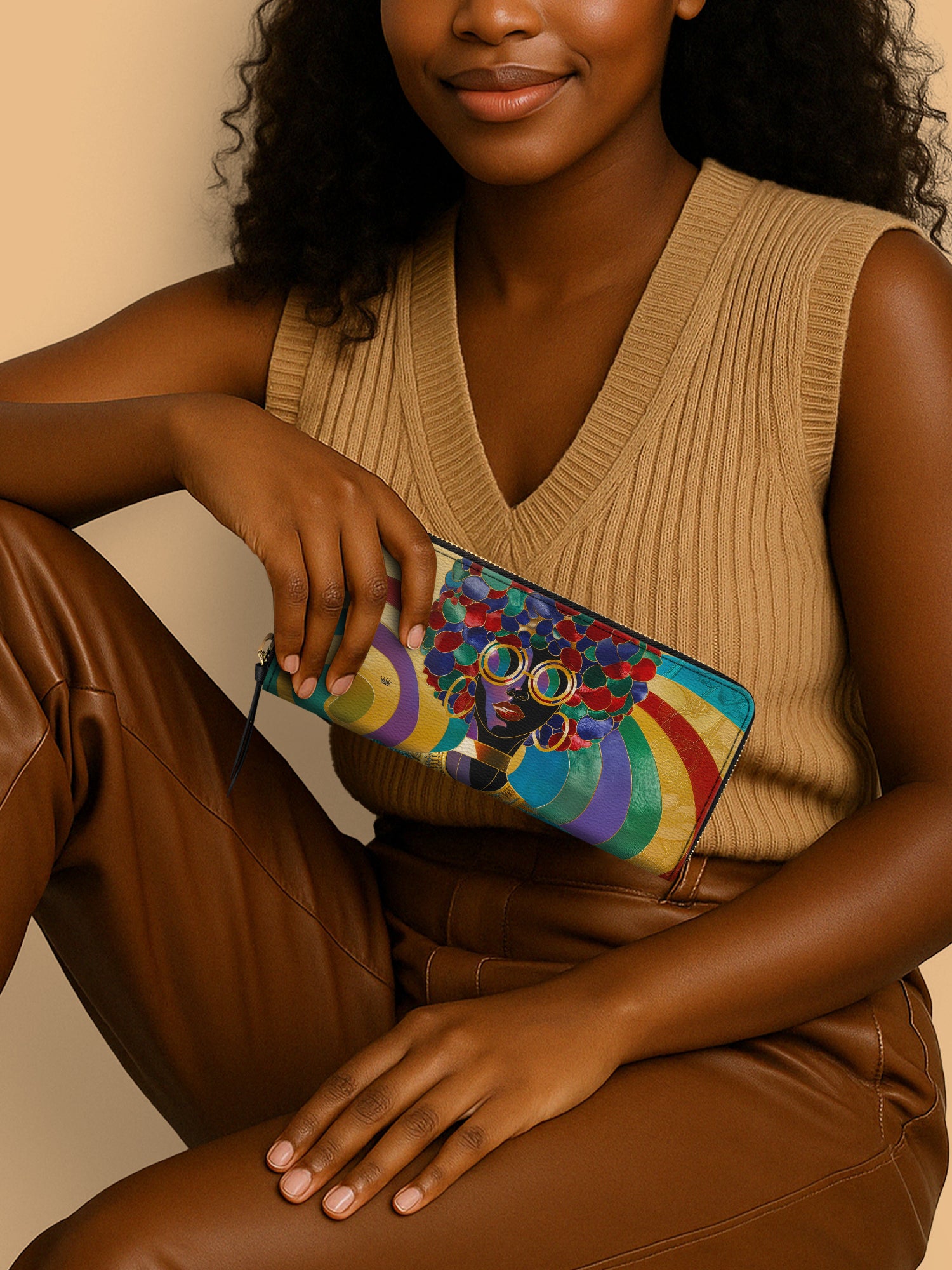 Afro Luxe Spiral Slimline Zippy Wallet QR0XD425