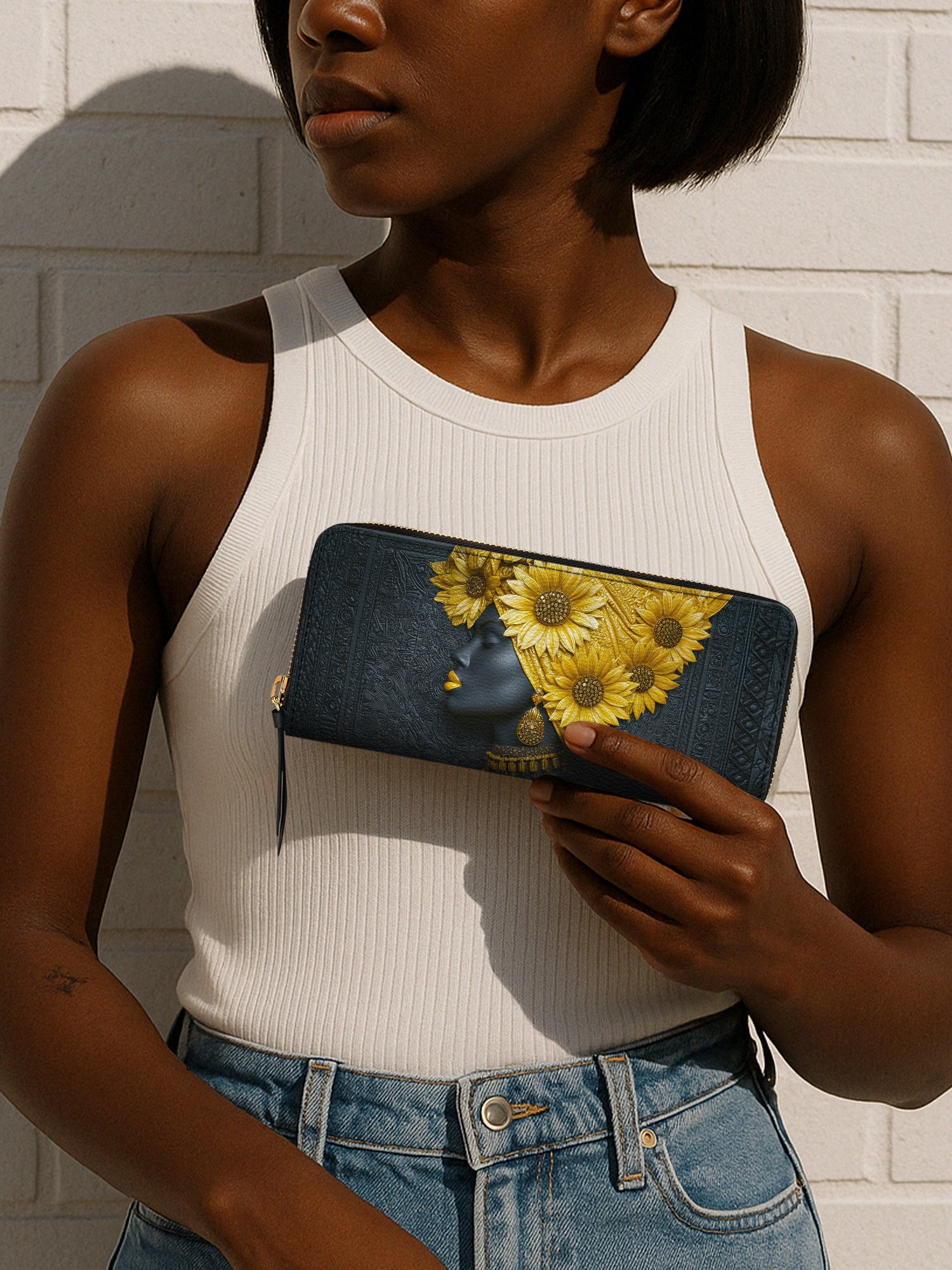 Sunflower Majesty Slimline Zippy Wallet QR0XD352