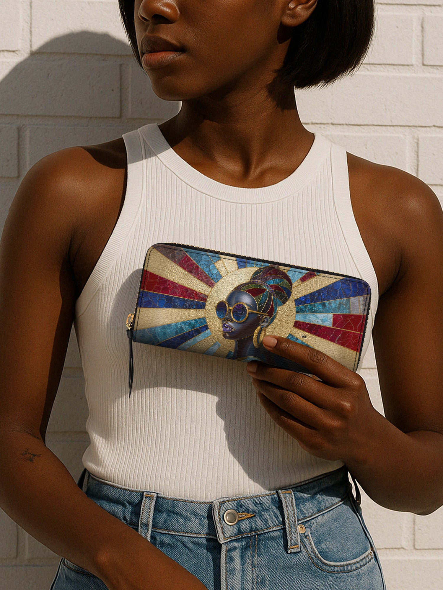 Stained Glass Diva Slimline Zippy Wallet QR0XD429