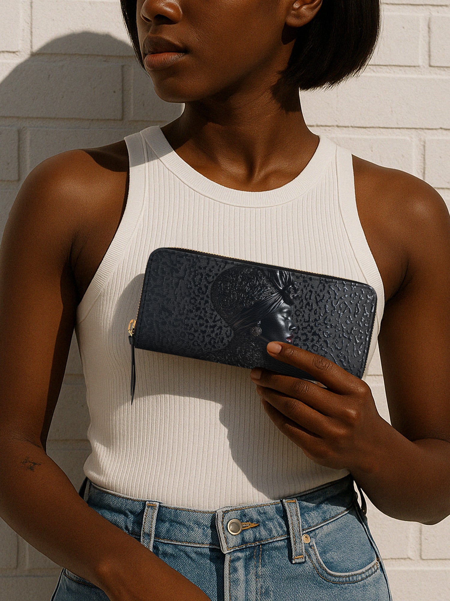 AfroGloss Leopard Slimline Zippy Wallet QR0XD487