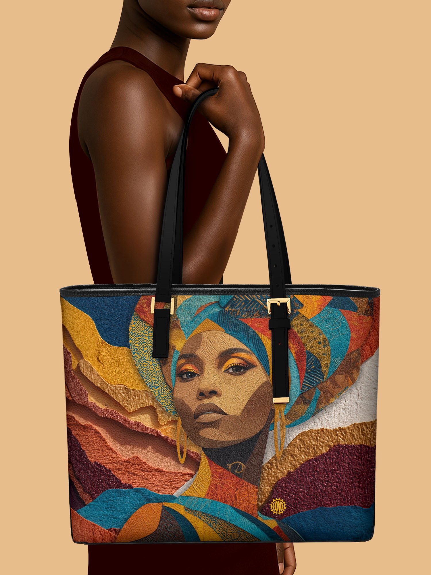 Ebony Charm Sleek Leather Tote QR0HH005