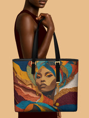 Ebony Charm Sleek Leather Tote QR0HH005