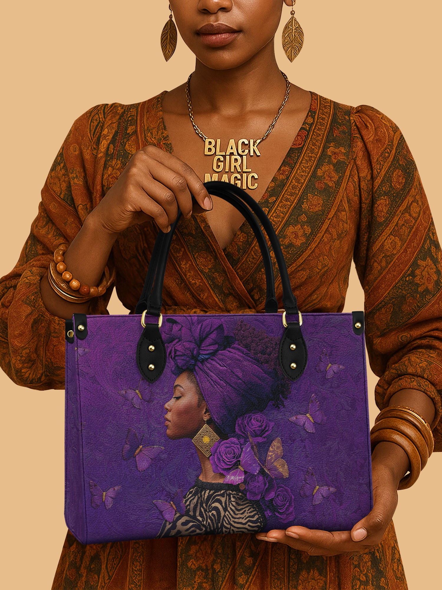 Empress Purple Premium Leather Handbag QR0HH111