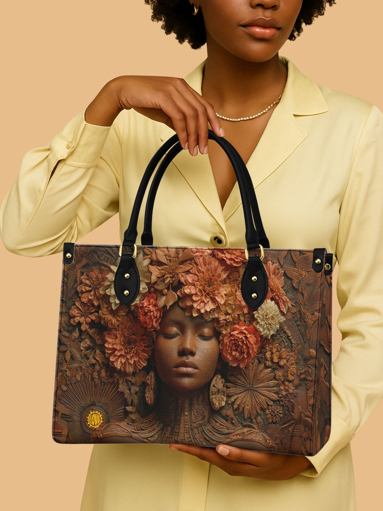 Afro Flora Premium Leather Handbag QR0TV027