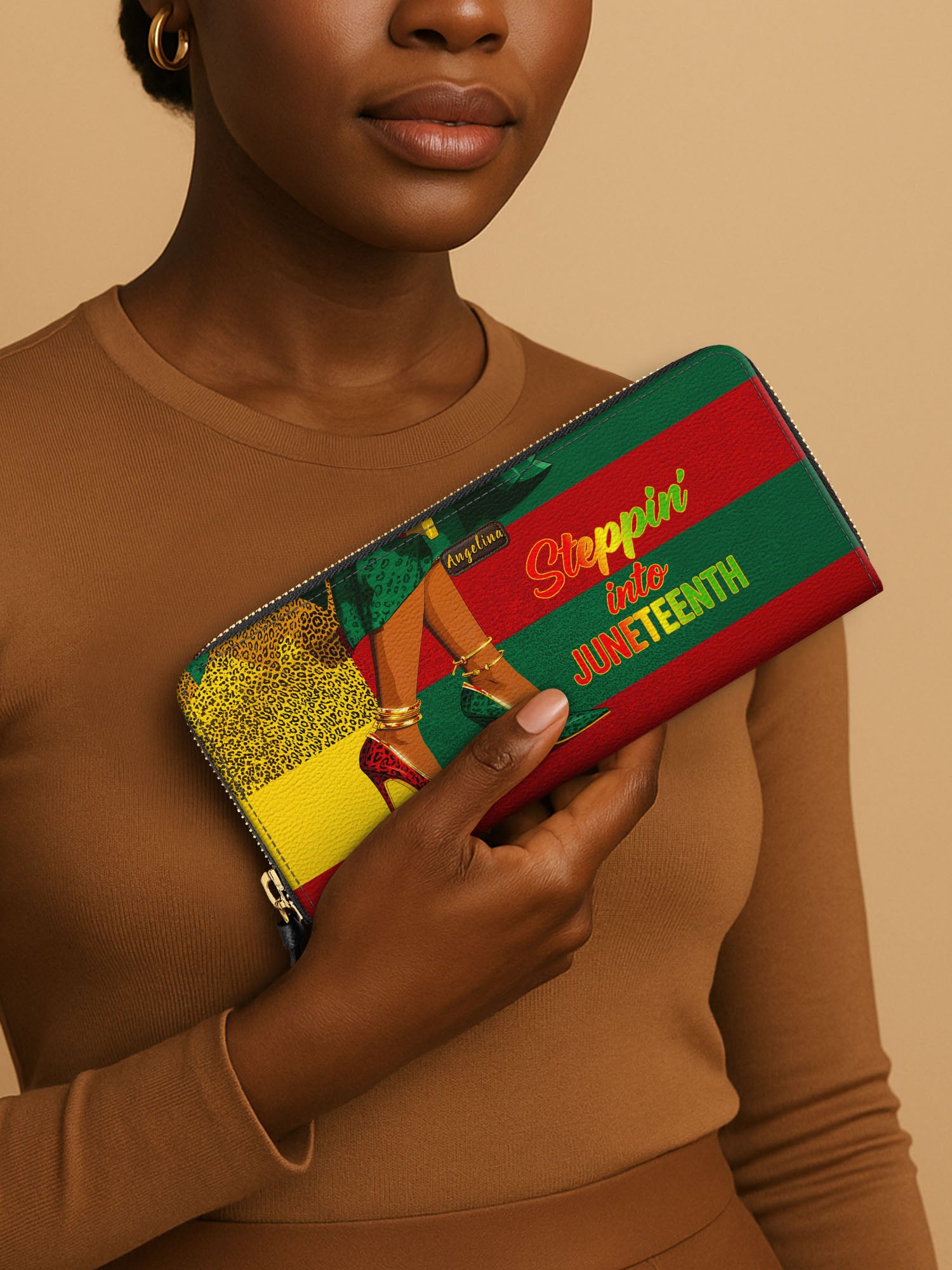 Stepping Into Juneteenth Slimline Zippy Wallet
