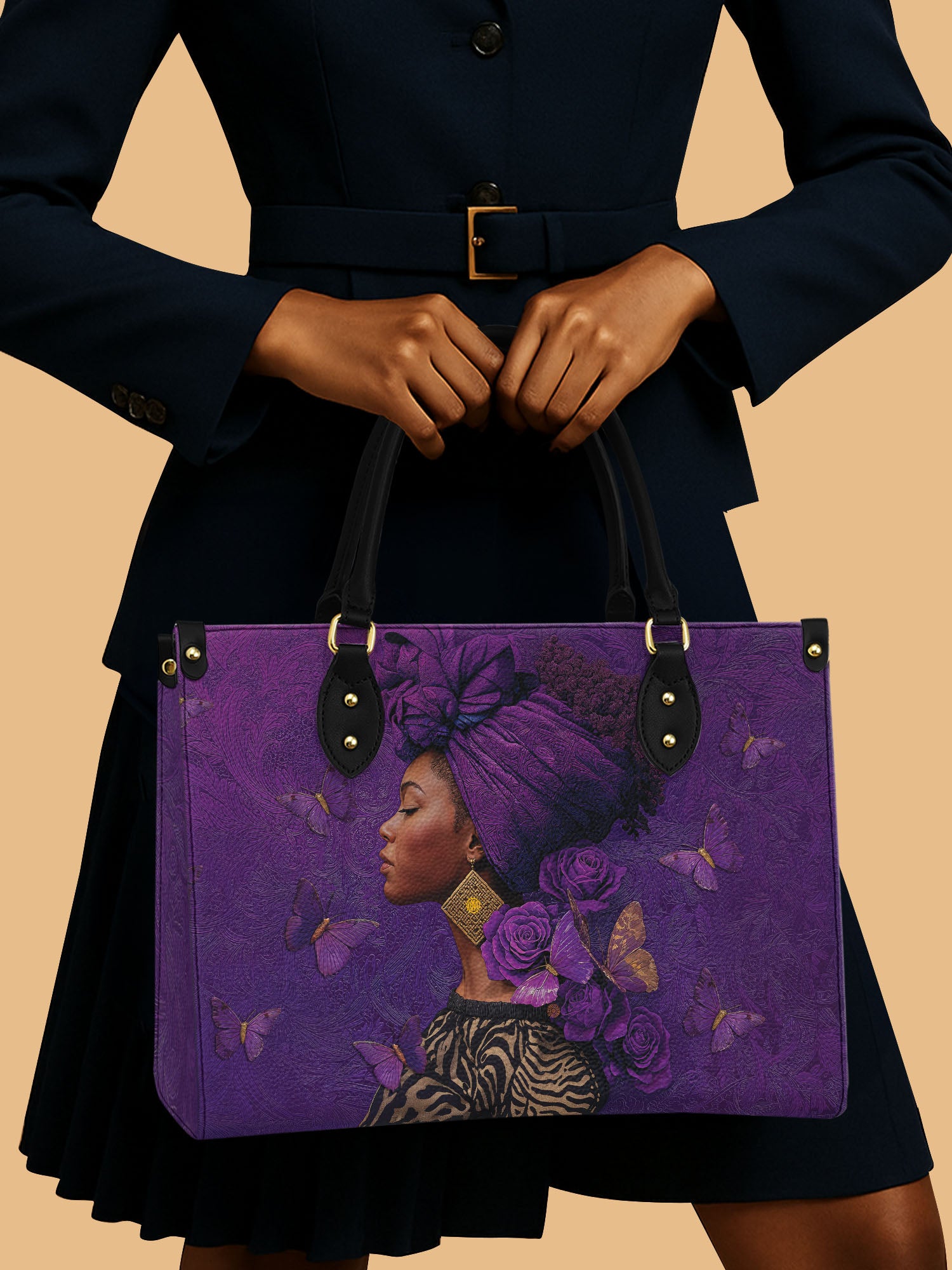 Empress Purple Premium Leather Handbag QR0HH111