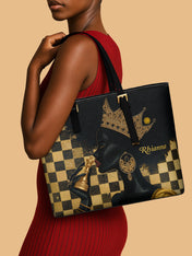 Crowned in Strategy Sleek Leather Tote