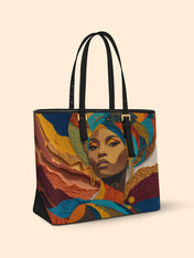 Ebony Charm Sleek Leather Tote QR0HH005