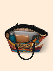 Ebony Charm Sleek Leather Tote QR0HH005