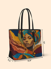 Ebony Charm Sleek Leather Tote QR0HH005