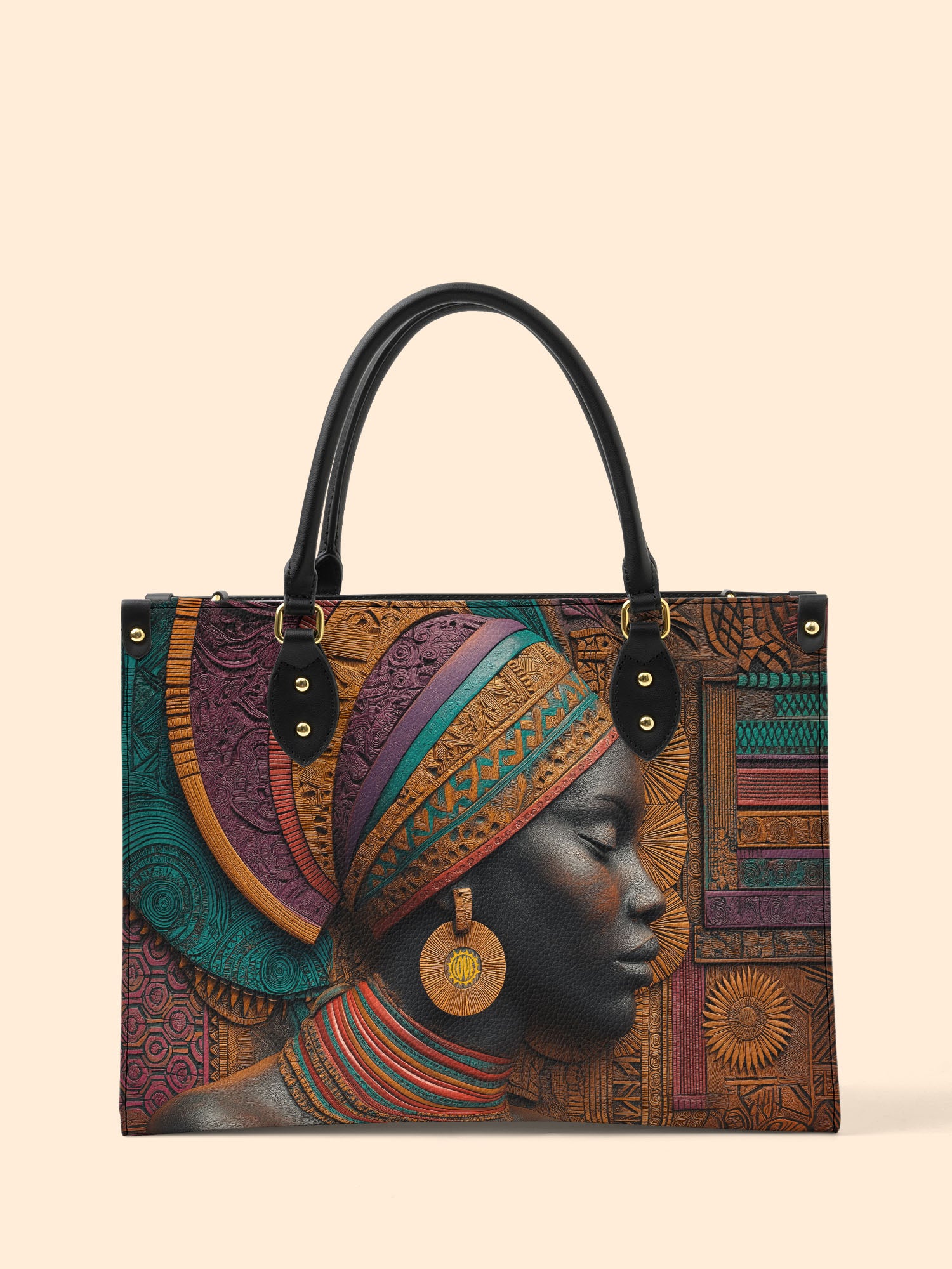 Regal Tapestry Premium Leather Handbag QR0TV057