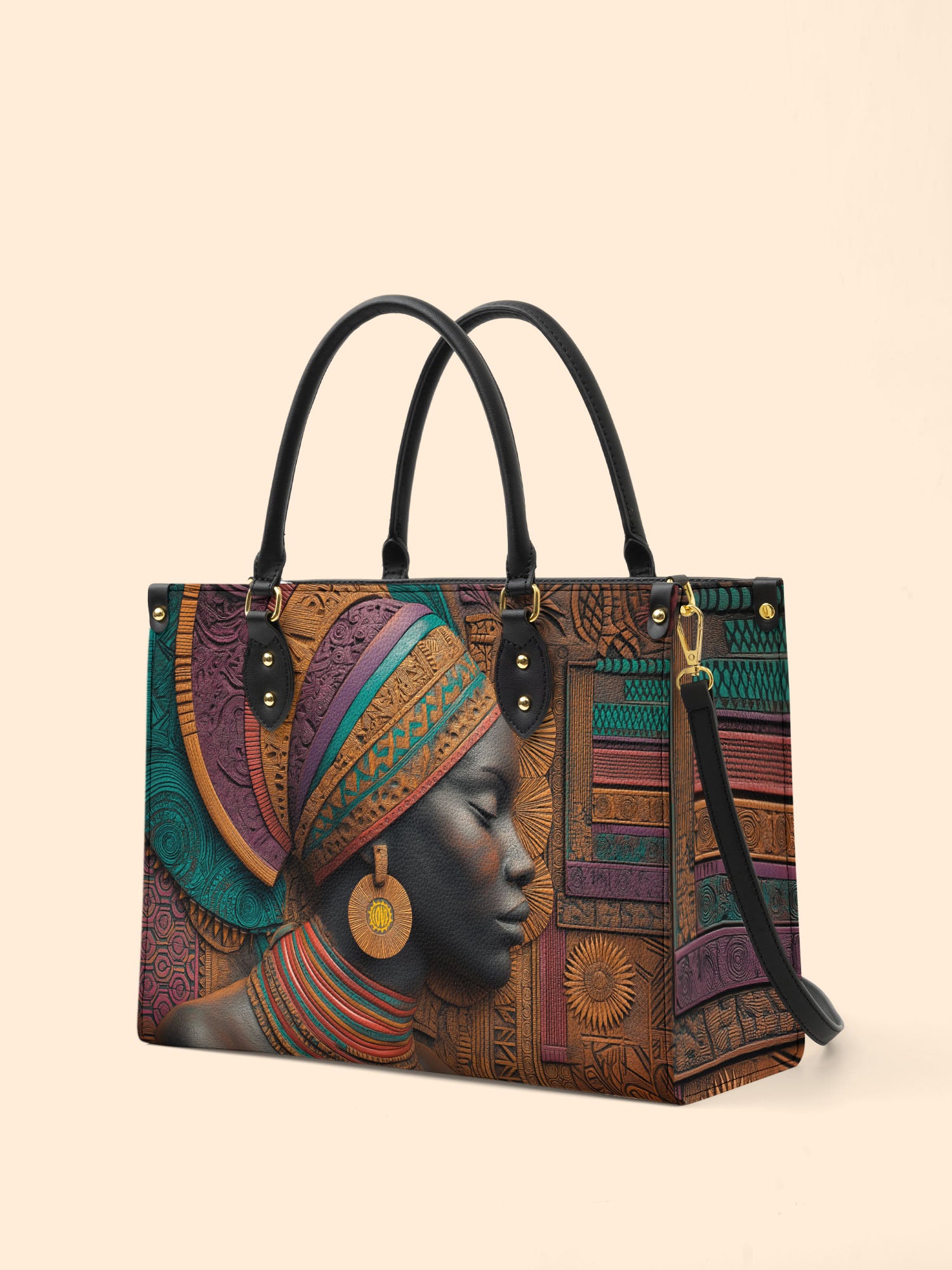 Regal Tapestry Premium Leather Handbag QR0TV057