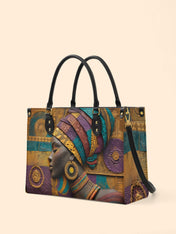 Afro Tapestry Premium Leather Handbag QR0TV058