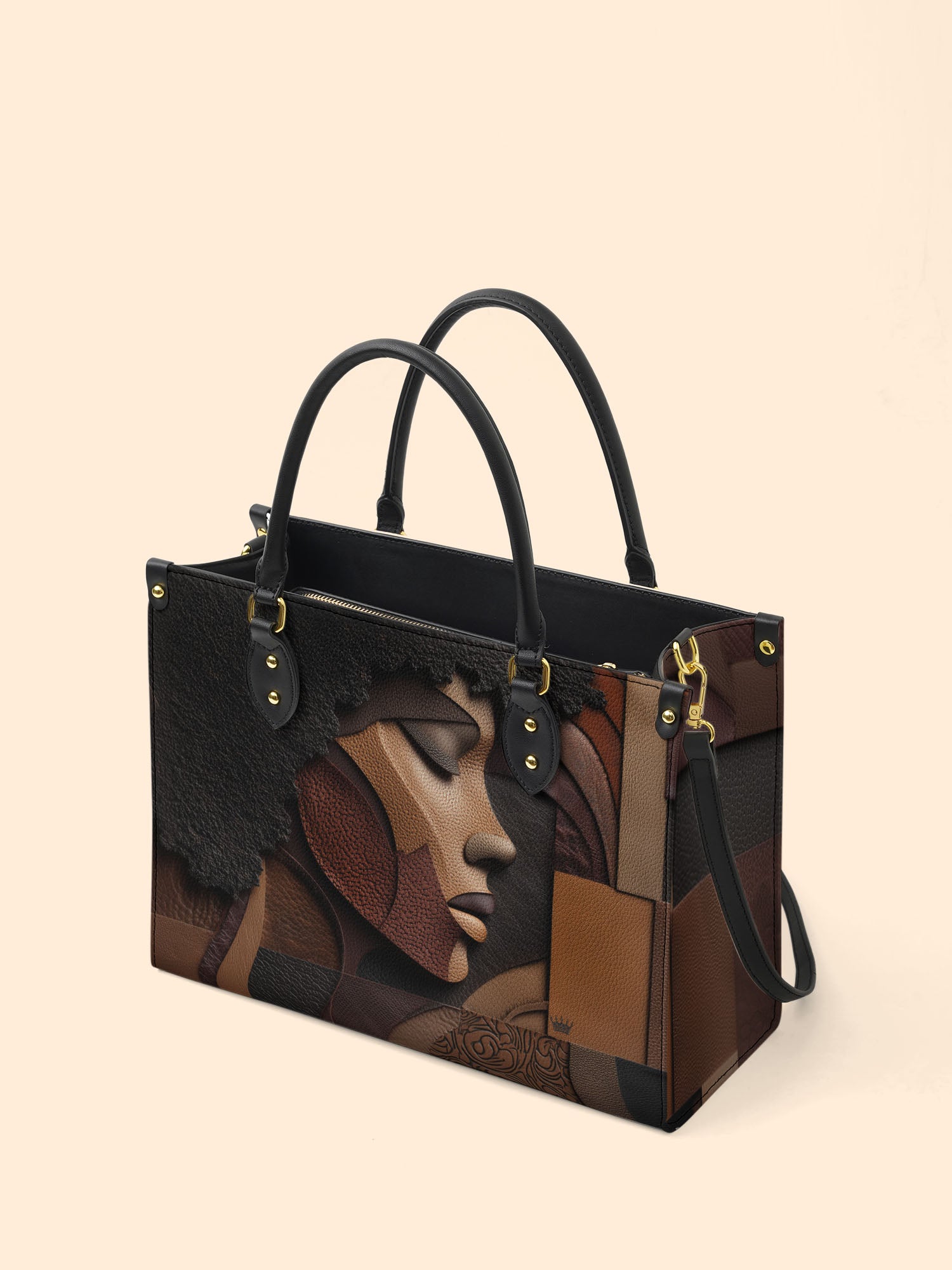 Melanin Majesty Premium Leather Handbag QR0TD117