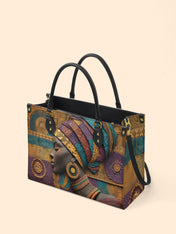 Afro Tapestry Premium Leather Handbag QR0TV058