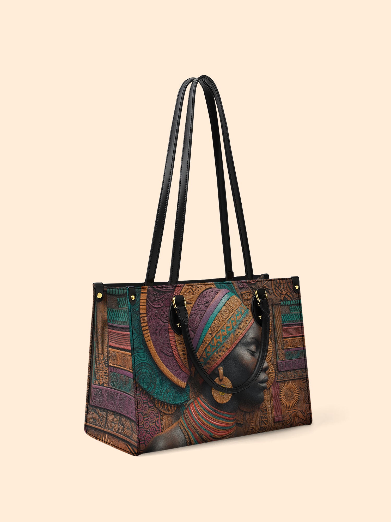 Regal Tapestry Premium Leather Handbag QR0TV057