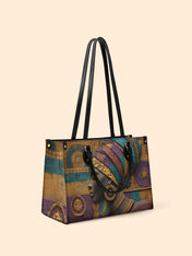 Afro Tapestry Premium Leather Handbag QR0TV058