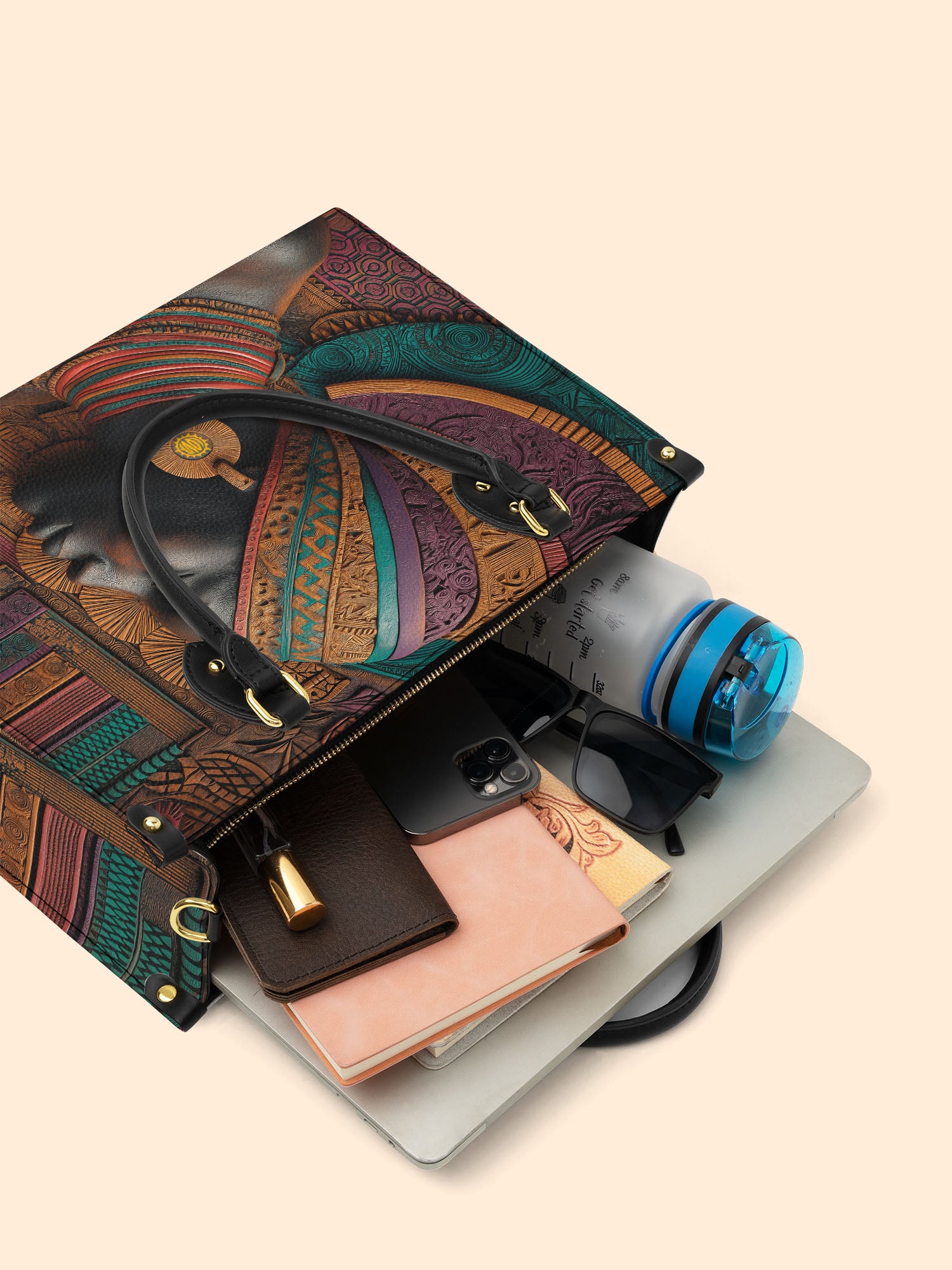 Regal Tapestry Premium Leather Handbag QR0TV057