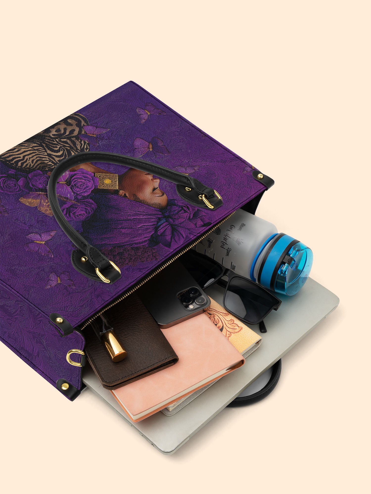 Empress Purple Premium Leather Handbag QR0HH111