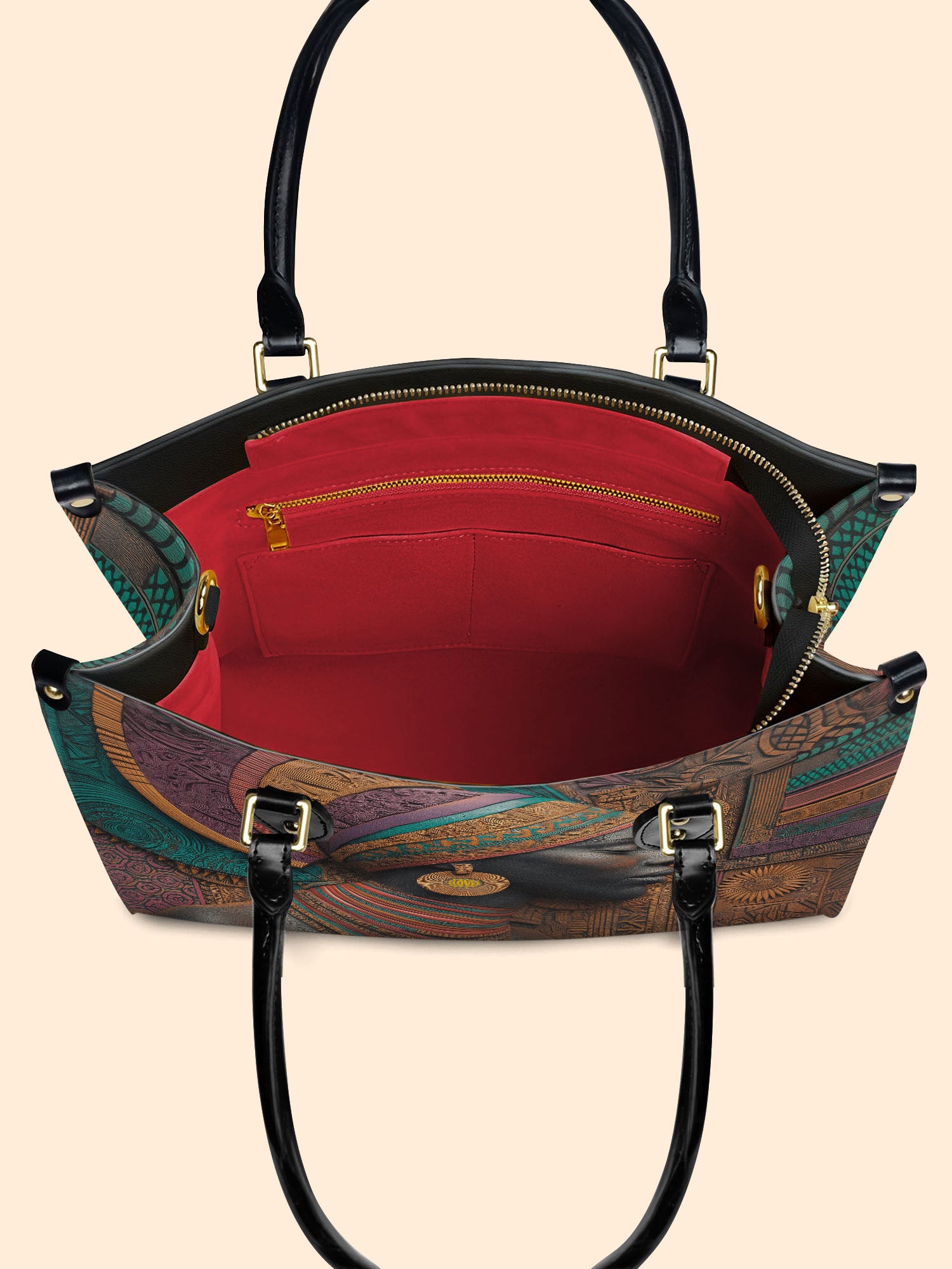 Regal Tapestry Premium Leather Handbag QR0TV057