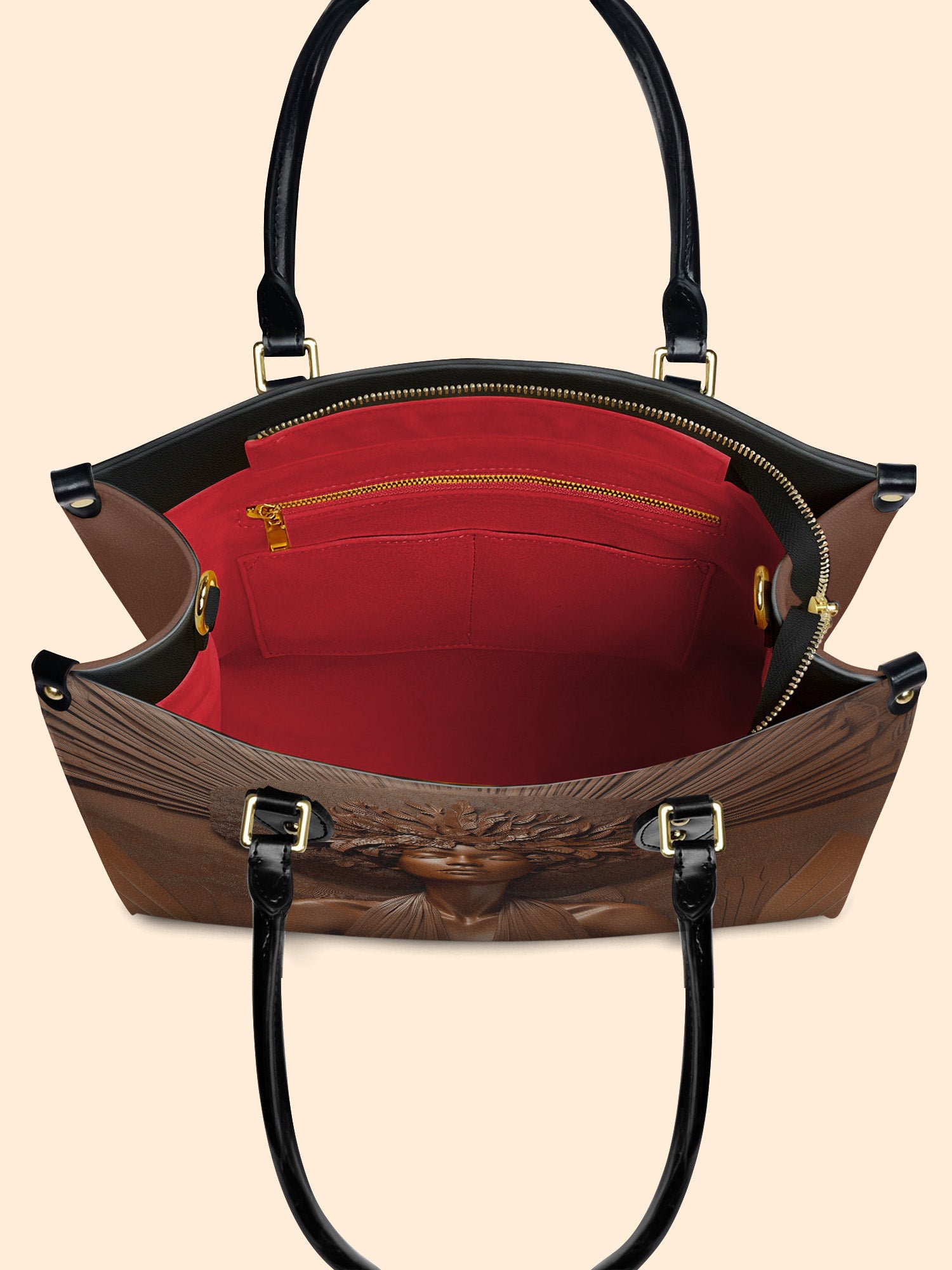 Ebony Bloom Premium Leather Handbag QR0TD343