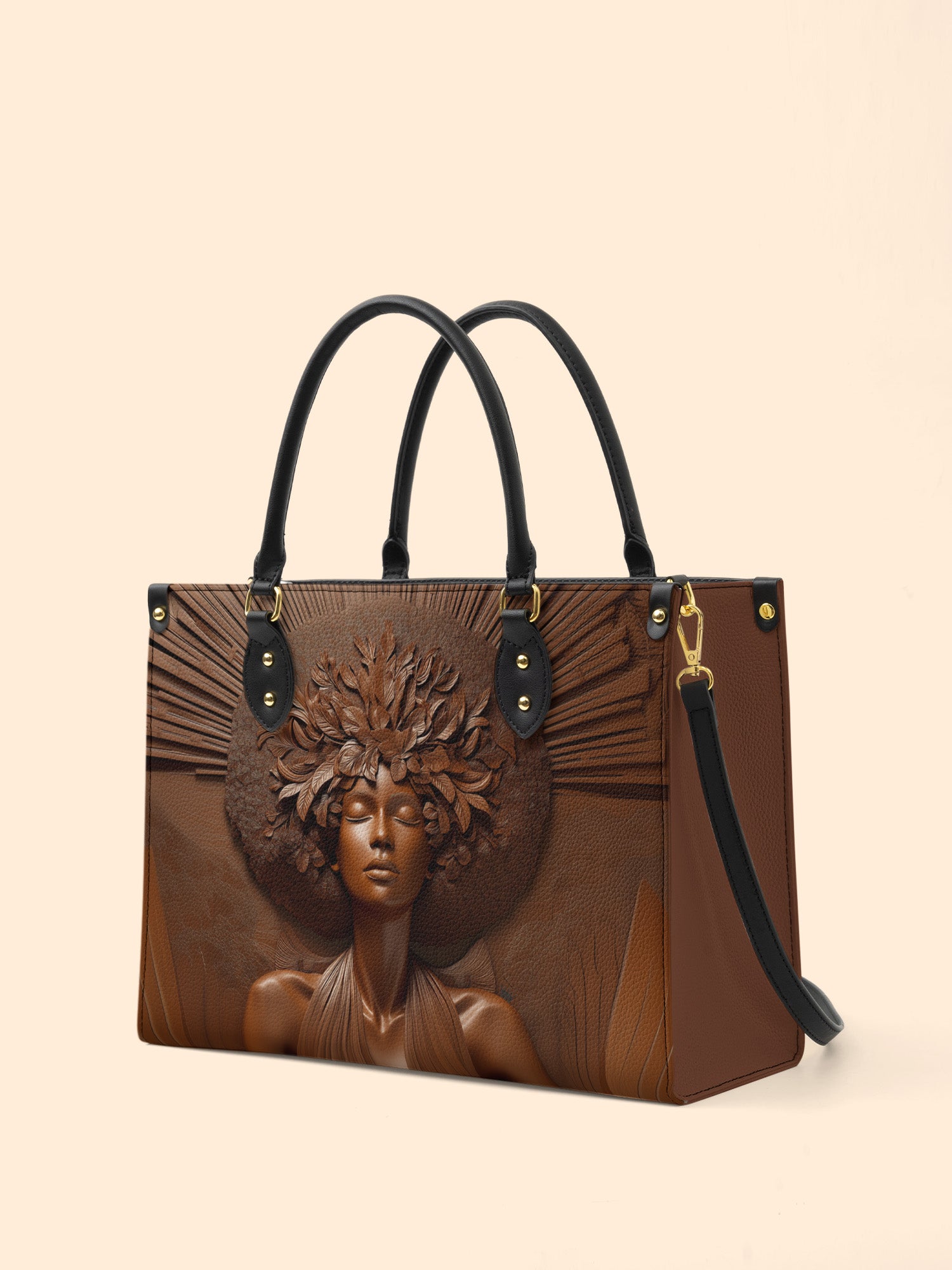 Ebony Bloom Premium Leather Handbag QR0TD343