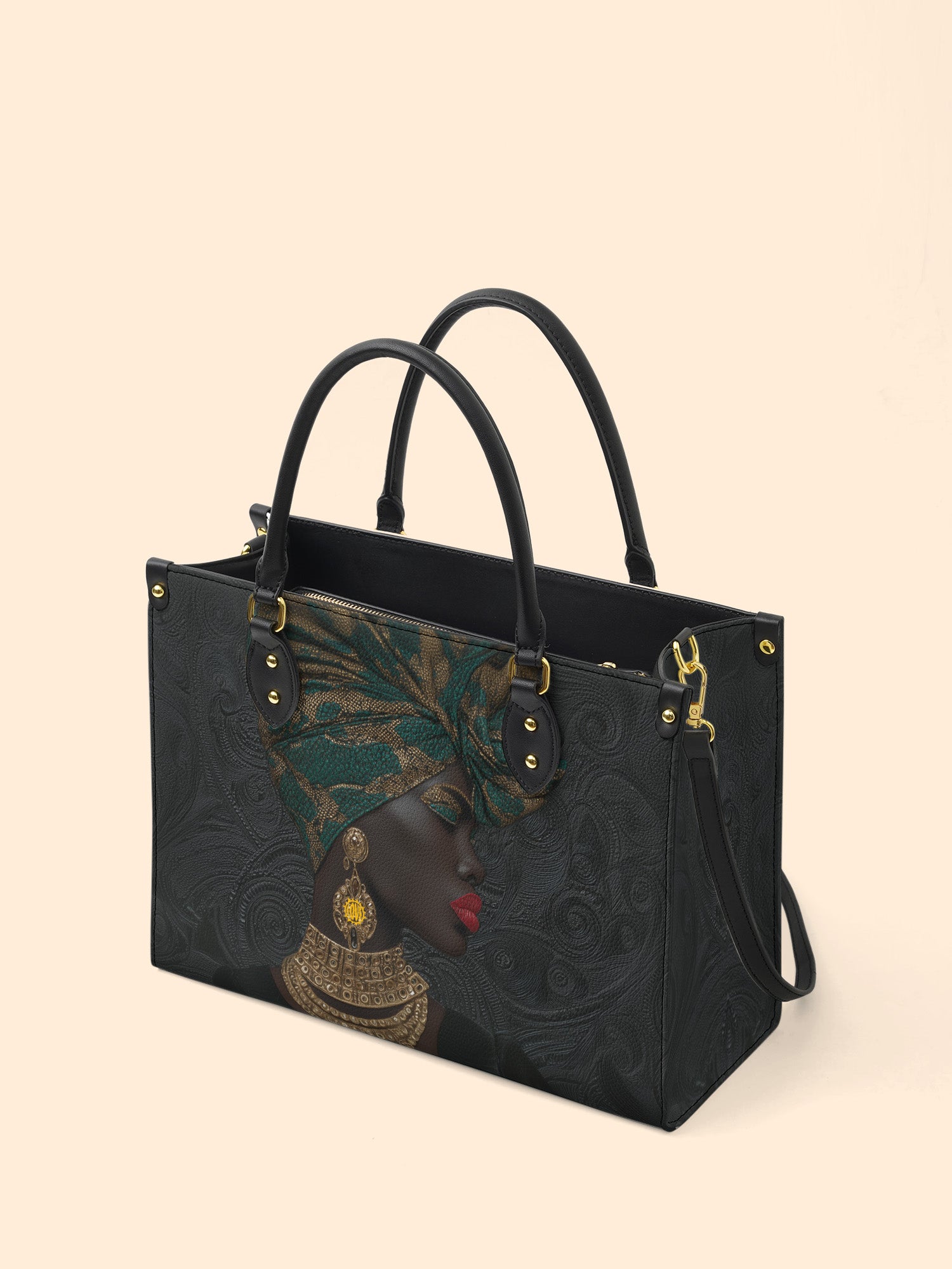 Verdant Majesty Premium Leather Handbag QR0XD745