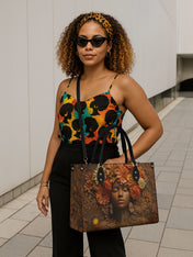 Afro Flora Premium Leather Handbag QR0TV027