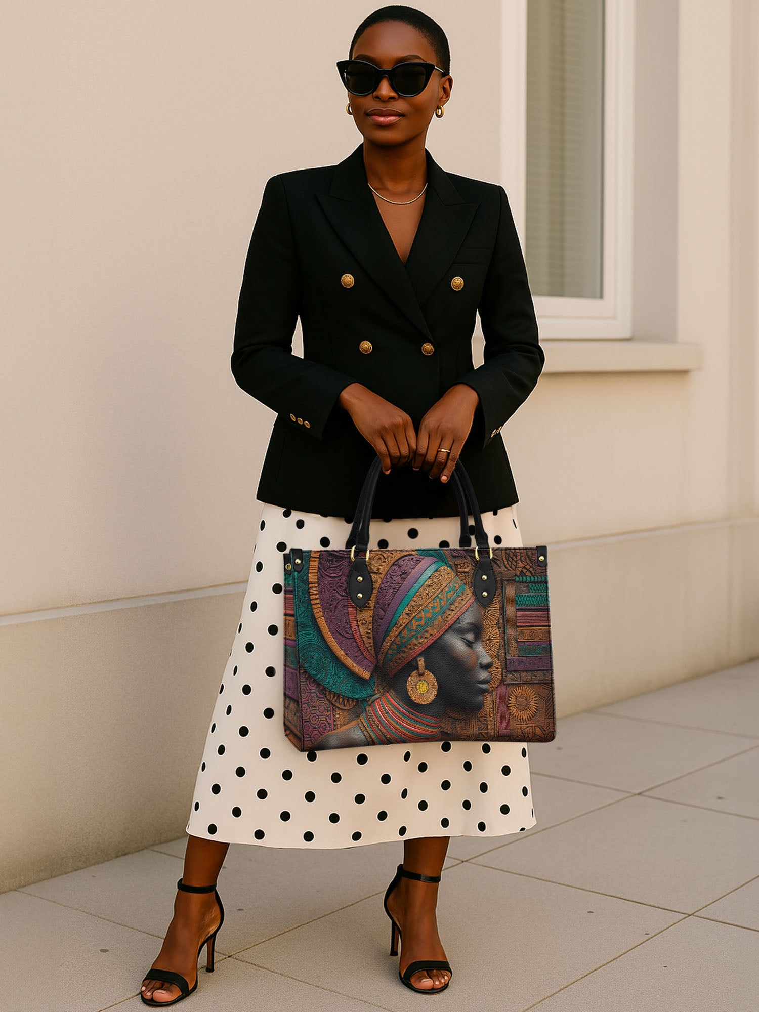 Regal Tapestry Premium Leather Handbag QR0TV057