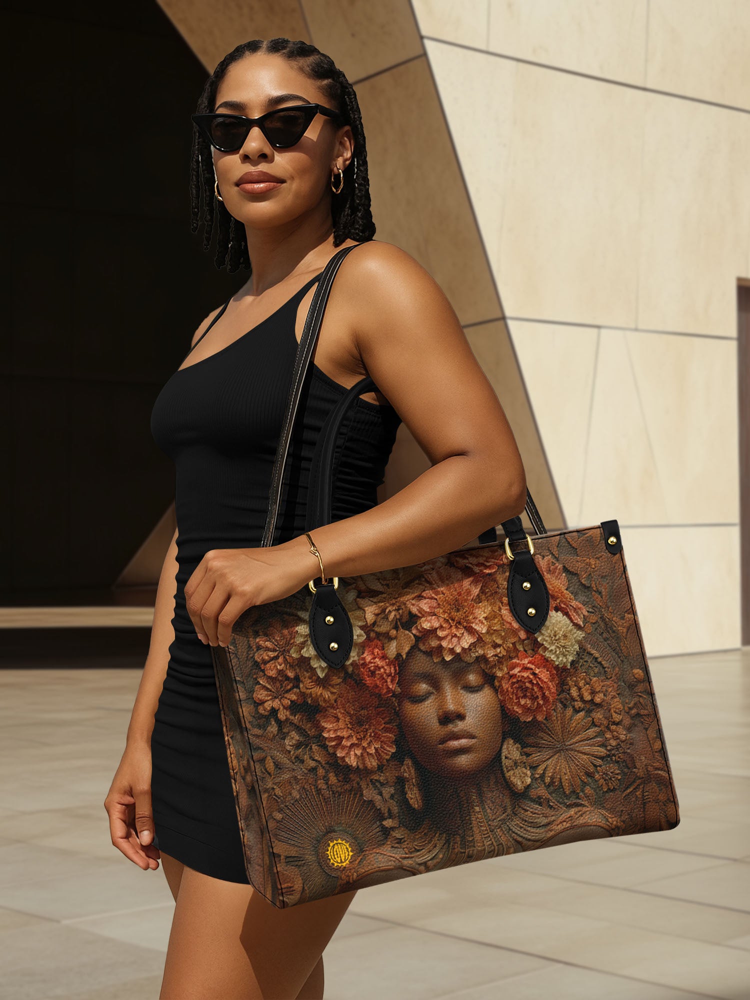 Afro Flora Premium Leather Handbag QR0TV027