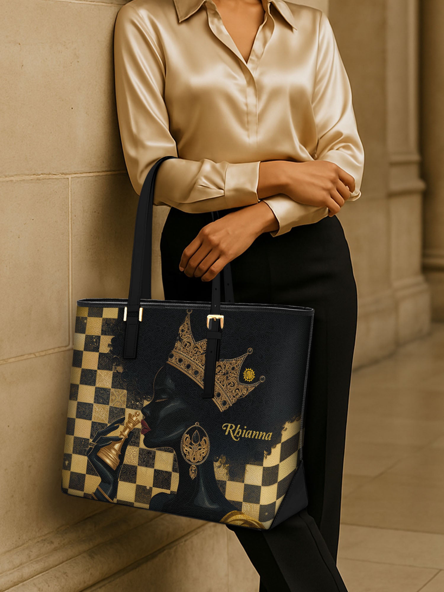 Crowned in Strategy Sleek Leather Tote