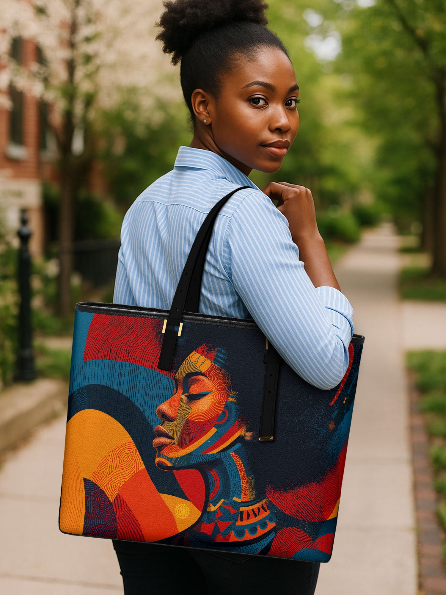 Rhythm & Soul Sleek Leather Tote QR0TV0015