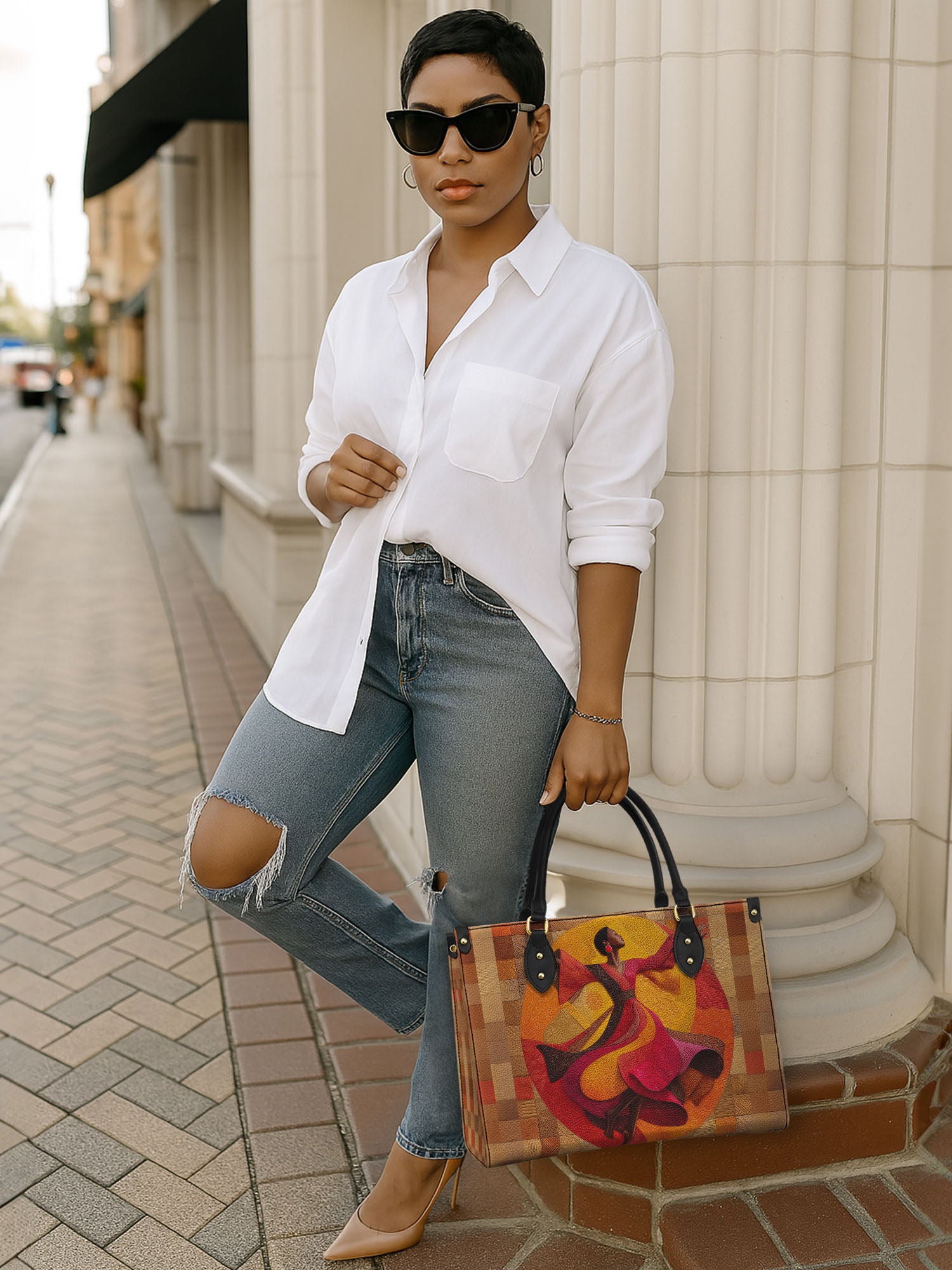 Unstoppable Rhythm Premium Leather Handbag QR0TD104