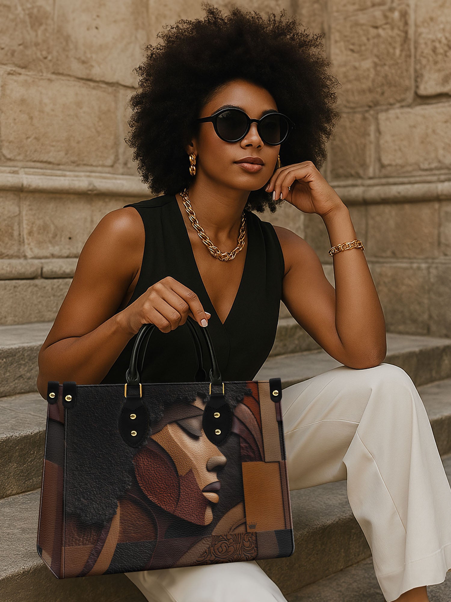 Melanin Majesty Premium Leather Handbag QR0TD117