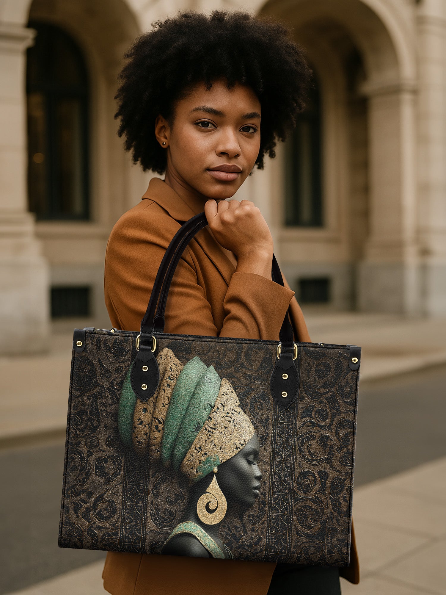 Emerald Crown Premium Leather Handbag QR0TV167