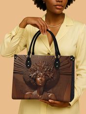 Ebony Bloom Premium Leather Handbag QR0TD343