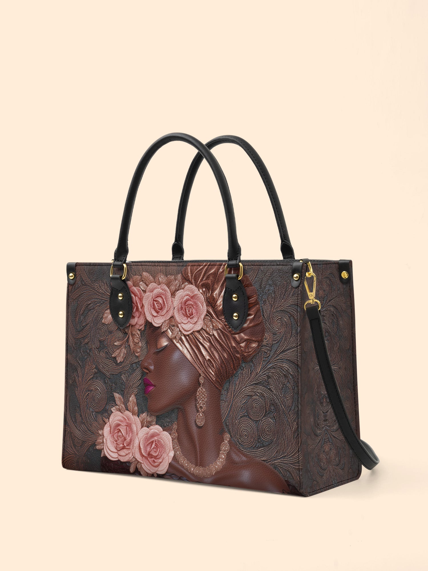 African Allure Premium Leather Handbag QR0XD531