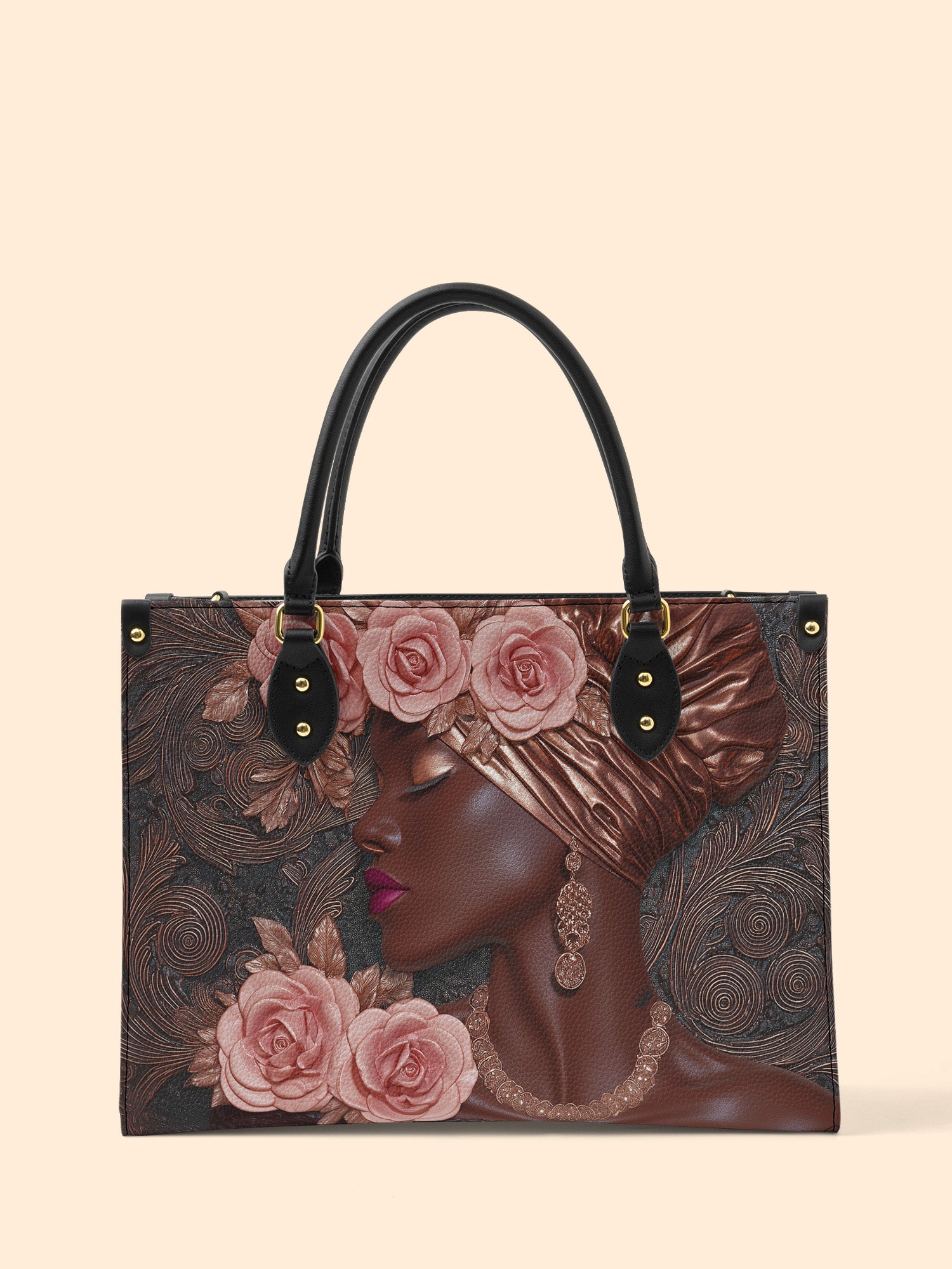 African Allure Premium Leather Handbag QR0XD531